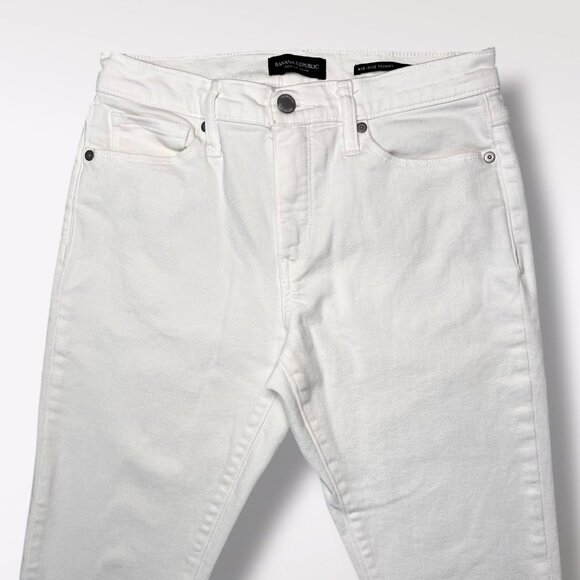 Banana Republic White Skinny Jeans Mid Rise Petite 28 - Picture 2 of 9